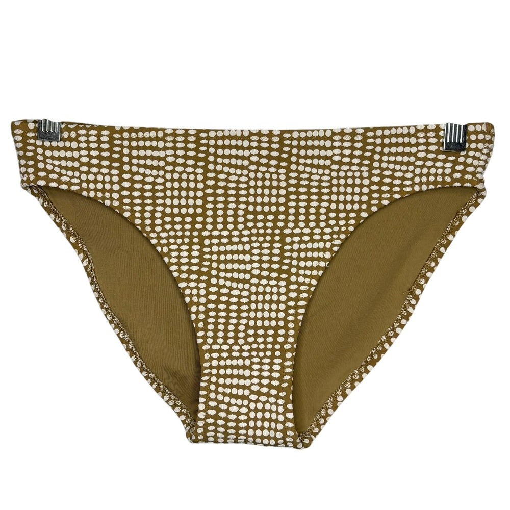 NWOT Aerie Nude Tan White Polka Dot Moderate Coverage Bikini Bottom Sz S